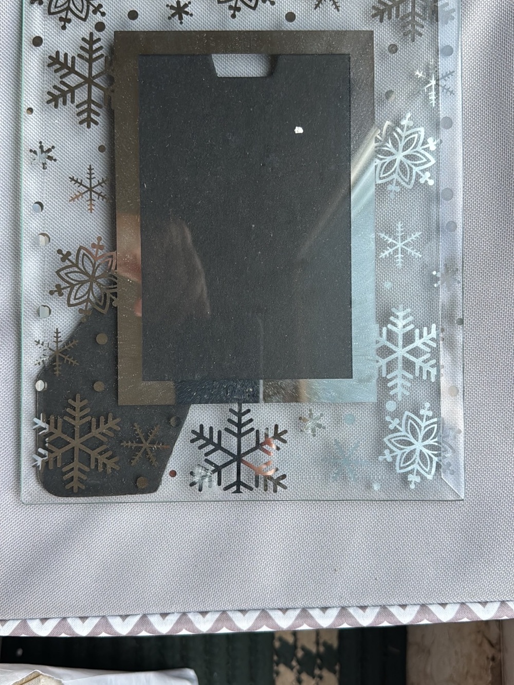 Black and Silver Holiday Snowflake Acrylic Picture Frame